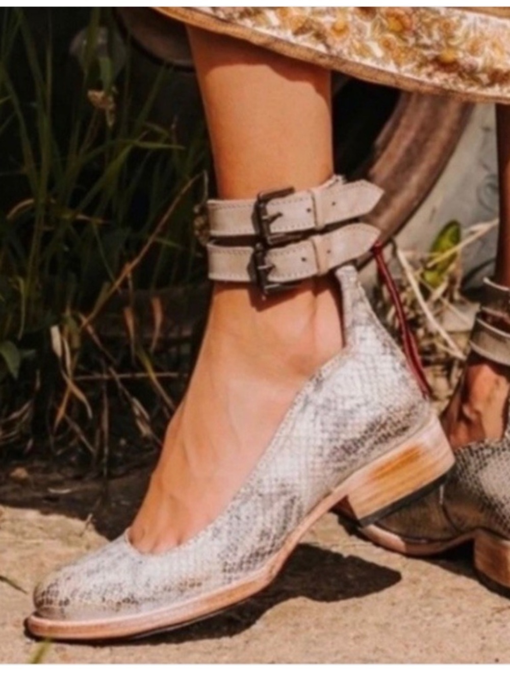 Freebird By Steven Maribel Ankle Strap Leather Mary Jane Flats 10 Boho Western